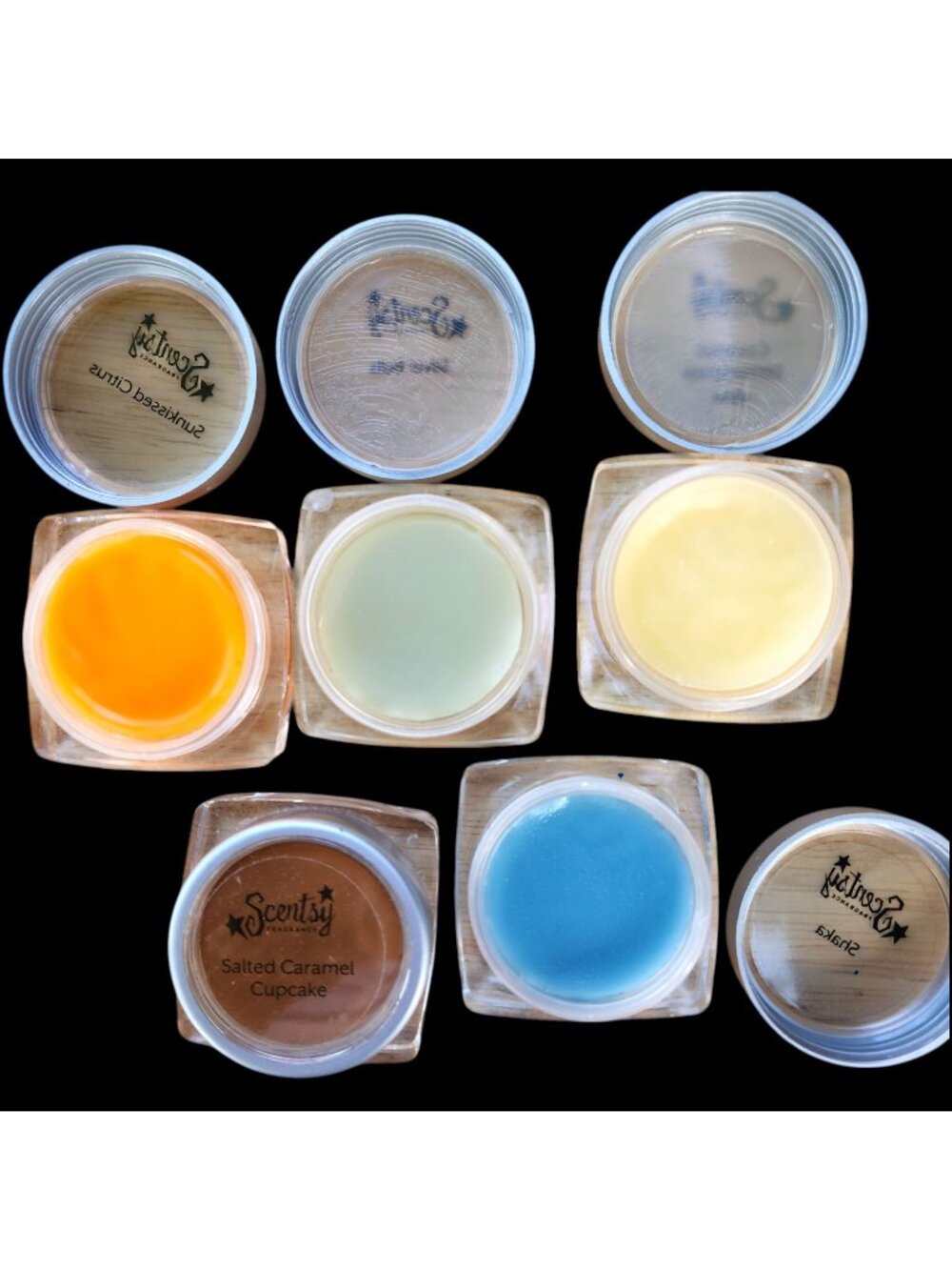 Scentsy Travel Tins Lot 5 Retired Shaka Silver Bells Sunkissed Citrus Fragrance